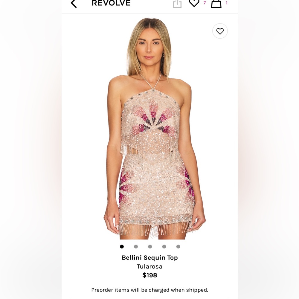 Tularosa Bellini Top & Skort set. Sold as a set! Sequin set in great condition!